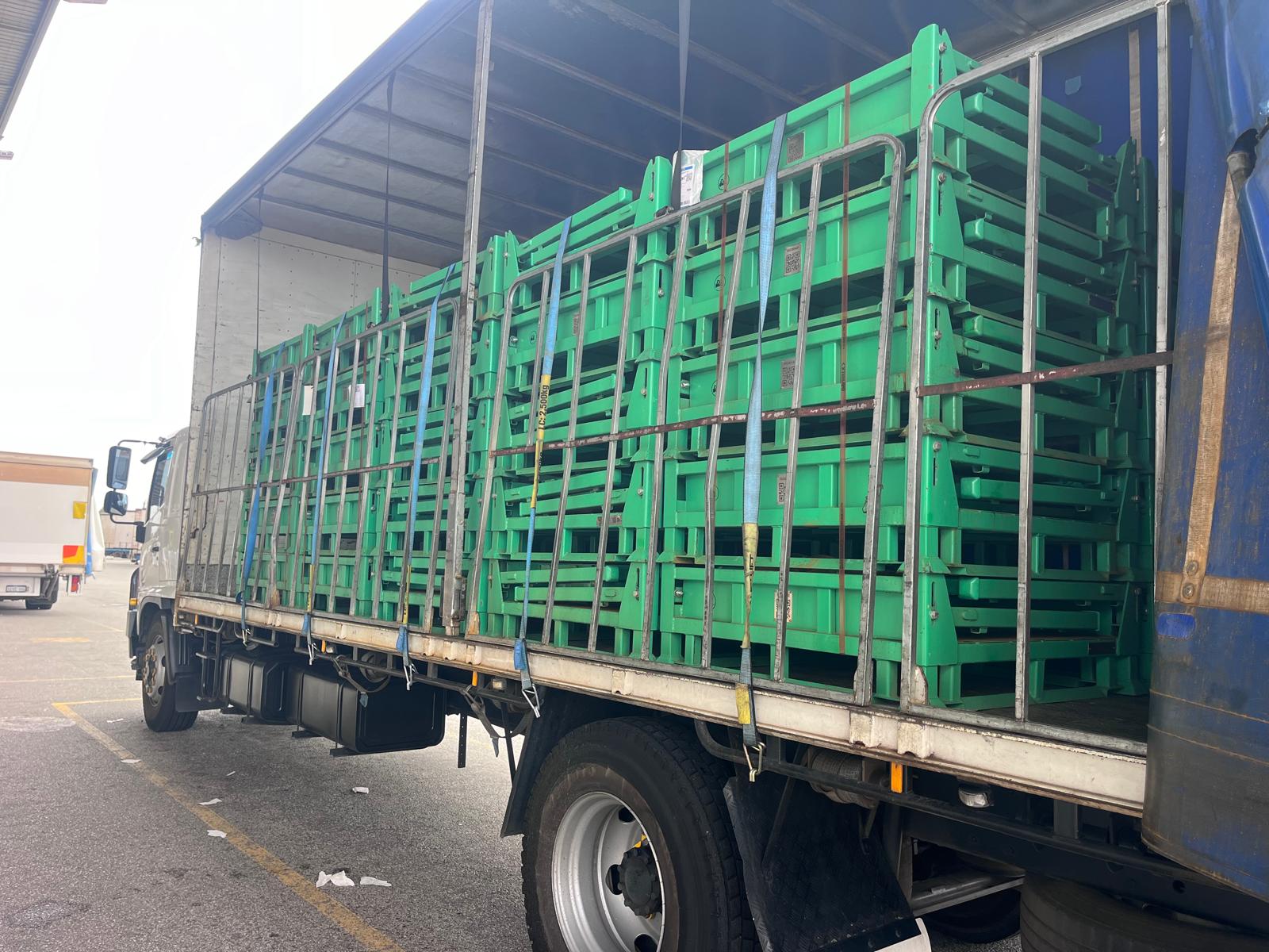 ABS Transport truck loaded with business Items to Transport